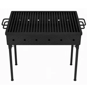 Grătar rezistent din tablă groasă 60x40cm cu sistem tiraj și picioare demontabile