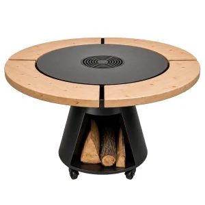 Plită Vulcan Con Pro 650 rotundă grill 65cm cu bază con suport ceaun și grătar central la foc de lemne